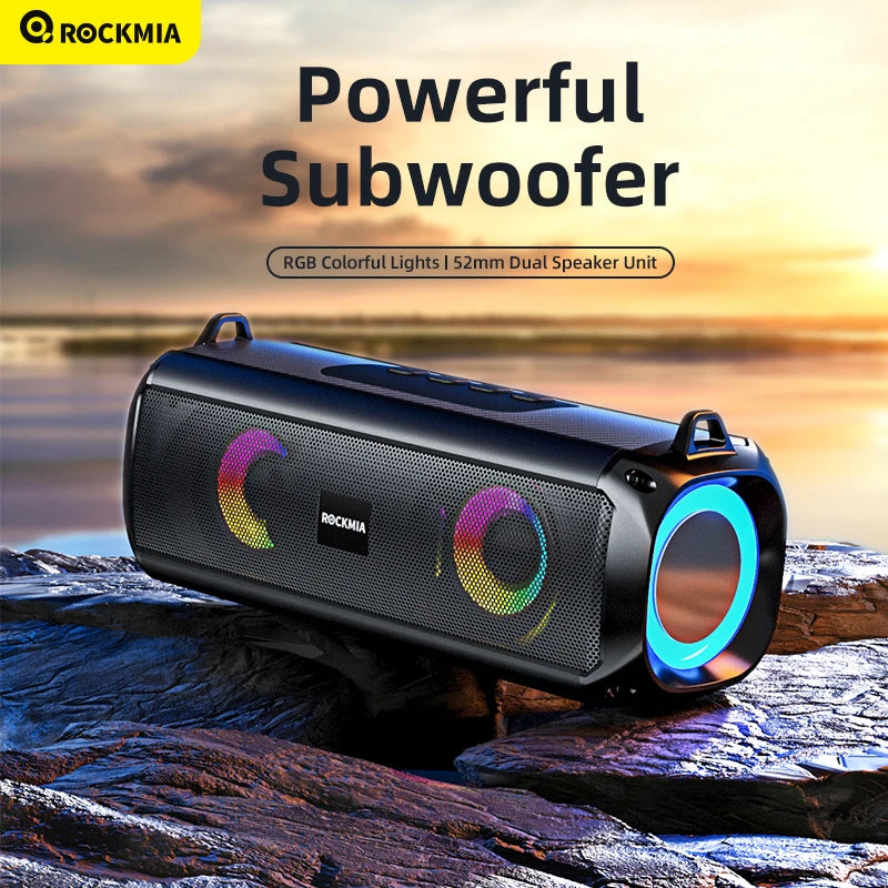 Portable Bluetooth Speaker 5.0 Rechargeable LED Party System with Microphone