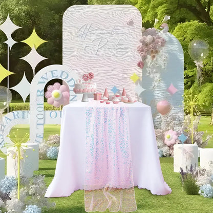 Iridescent Glitter Sequin Table Runner Wedding Baby Shower Party Decor