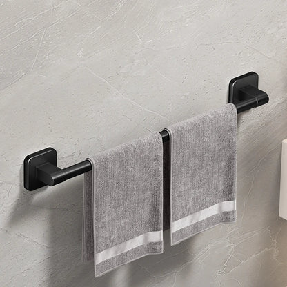 Self-Adhesive Bathroom Towel Rack No-Drill White Black Towel Bar Rail