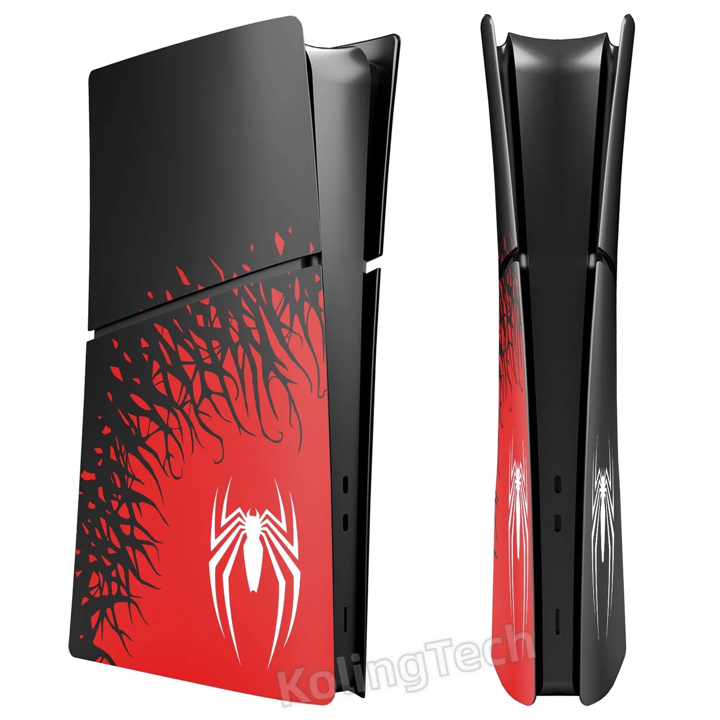 Premium ABS Replacement Shell Accessories for PS5 Slim Protective Cover Hard Faceplate Fit for Playstation 5 Slim Spider Version-EXPROTAS
