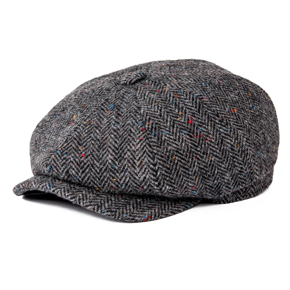 Wool Tweed Newsboy Cap Herringbone Vintage Men Gatsby Flat Hat