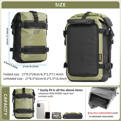 Rhinowalk 6L Waterproof Motorcycle Crash Bar Frame Tool Bag