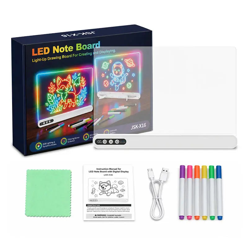 Rechargeable Light LED Drawing Board for Kids Acrylic Neon Message Board