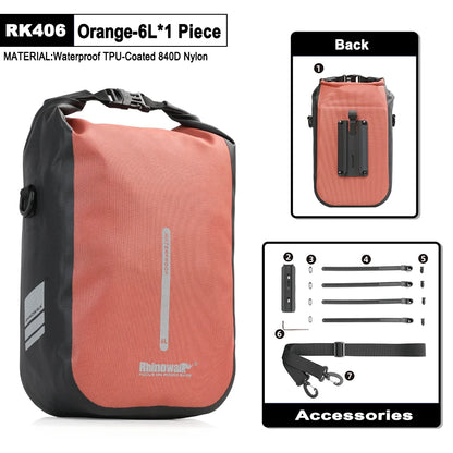 Rhinowalk Waterproof Bike Front Fork Bag Quick Release 4-6L Shoulder Storage Bag