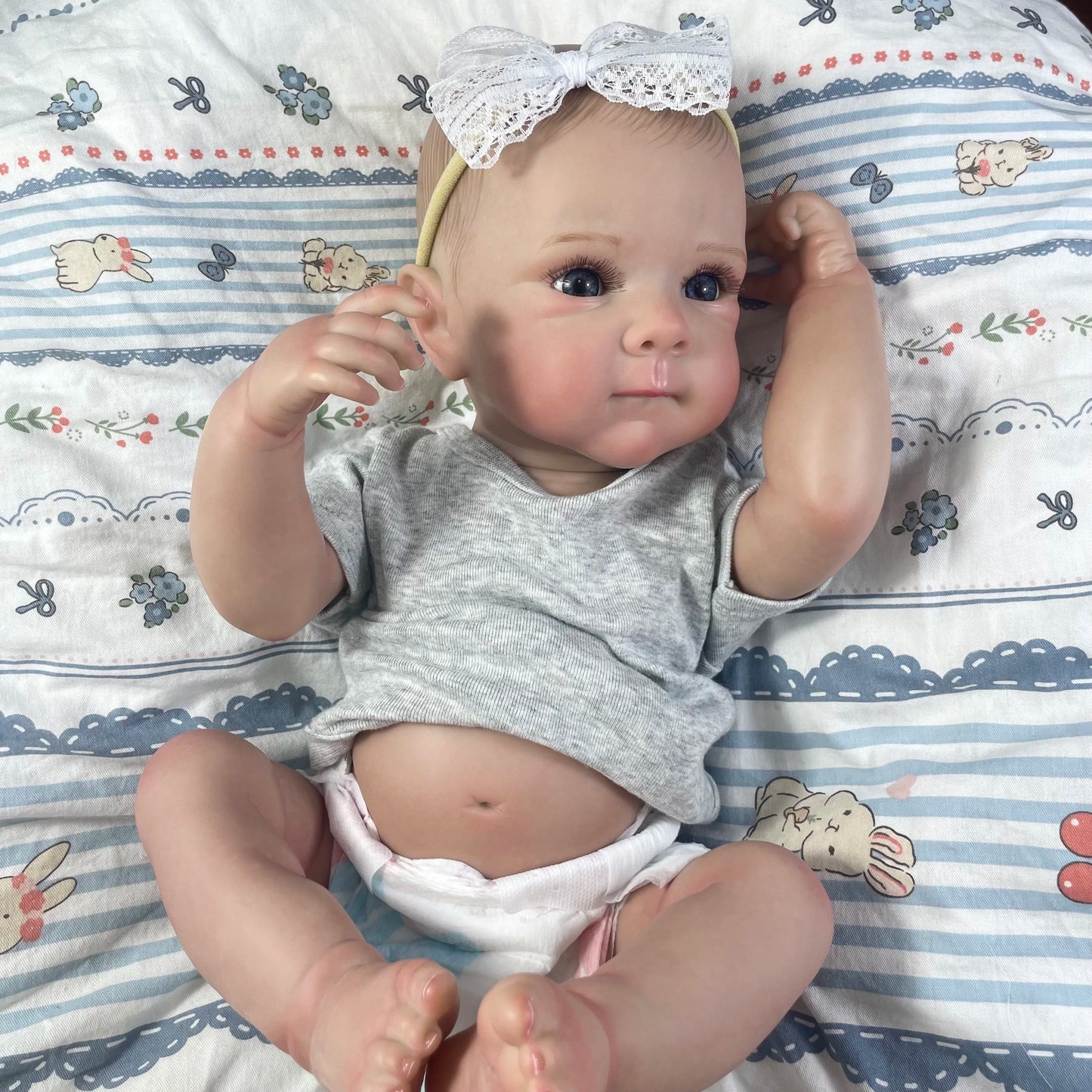 18" Reborn Baby Doll Bettie Full Body Vinyl Lifelike Painted Hair Girl Gift
