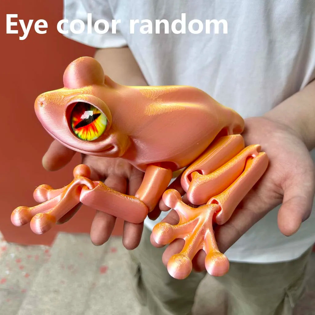 3D Printed Jointed Frog Figurine for Home Office Decor Articulated Poses
