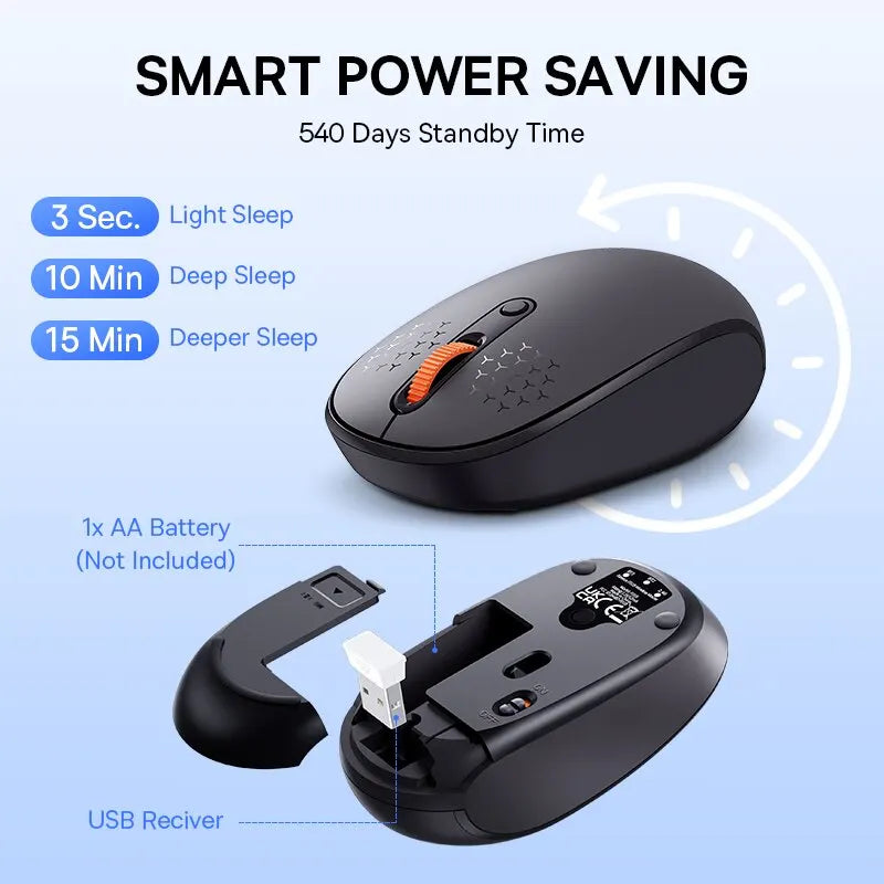 Baseus F01B Wireless Mouse 2.4G + Bluetooth 5.0 Silent 1600 DPI for PC/Mac