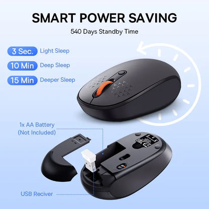 Baseus F01B Wireless Mouse 2.4G + Bluetooth 5.0 Silent 1600 DPI for PC/Mac