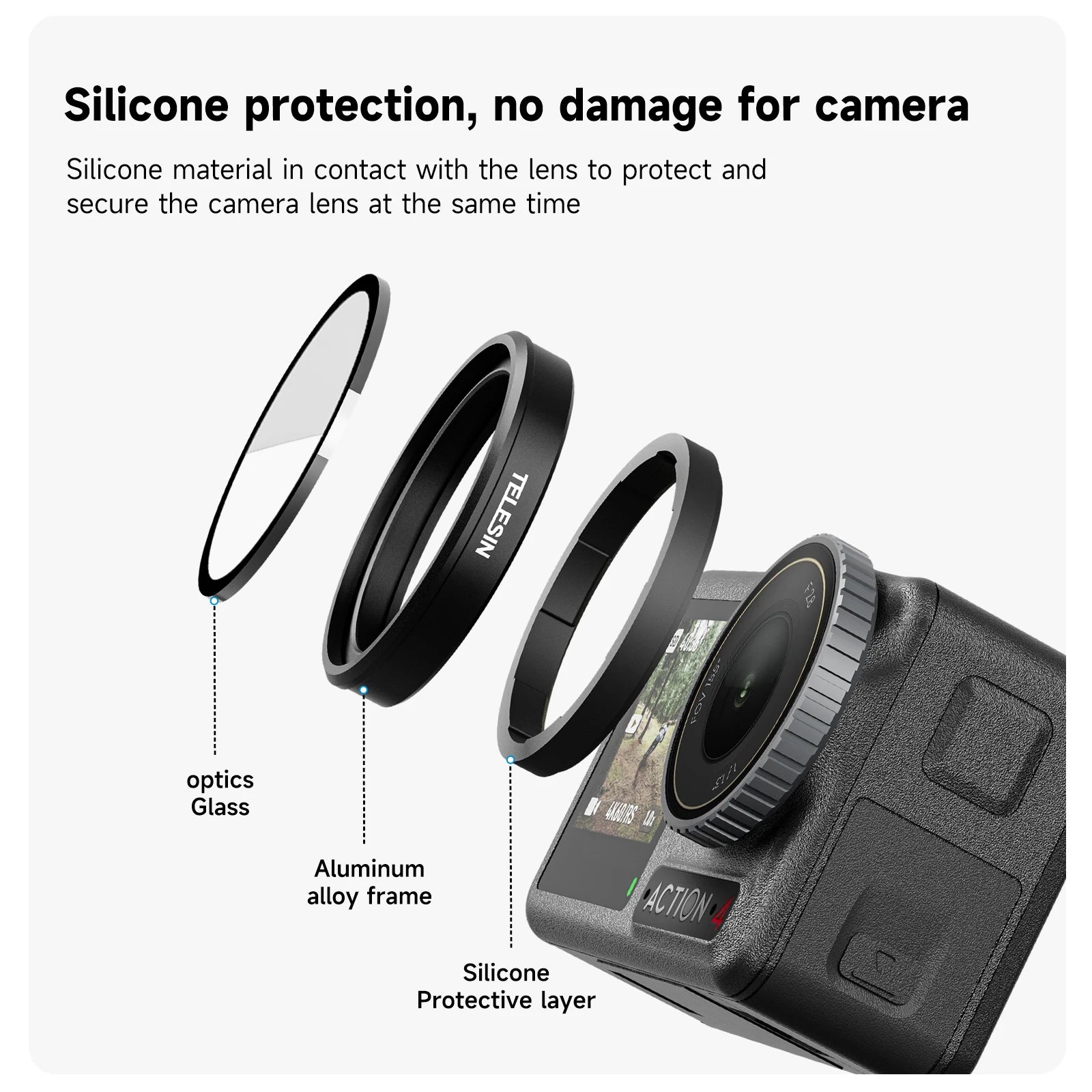 TELESIN CPL ND8 ND16 ND32 Lens Set Aluminium Alloy Frame for DJI OSMO Action 3 4 5pro ND CPL Filter Action Camera Accessories-EXPROTAS