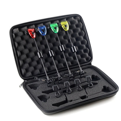 Zipped Case Fishing Swingers Set LED Bite Indicators 4pcs Outdoor Tackle