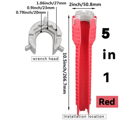 8-in-1 Flume Wrench Anti-Slip Sink Faucet Plumbing Repair Tool