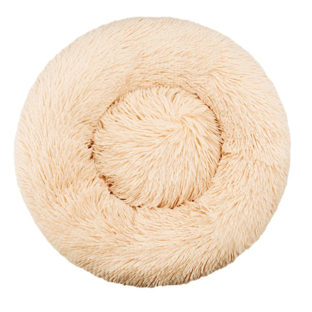 40-90cm Cat Bed Plush Round Soft Warm Cushion for Dog Pet Winter Sleeping