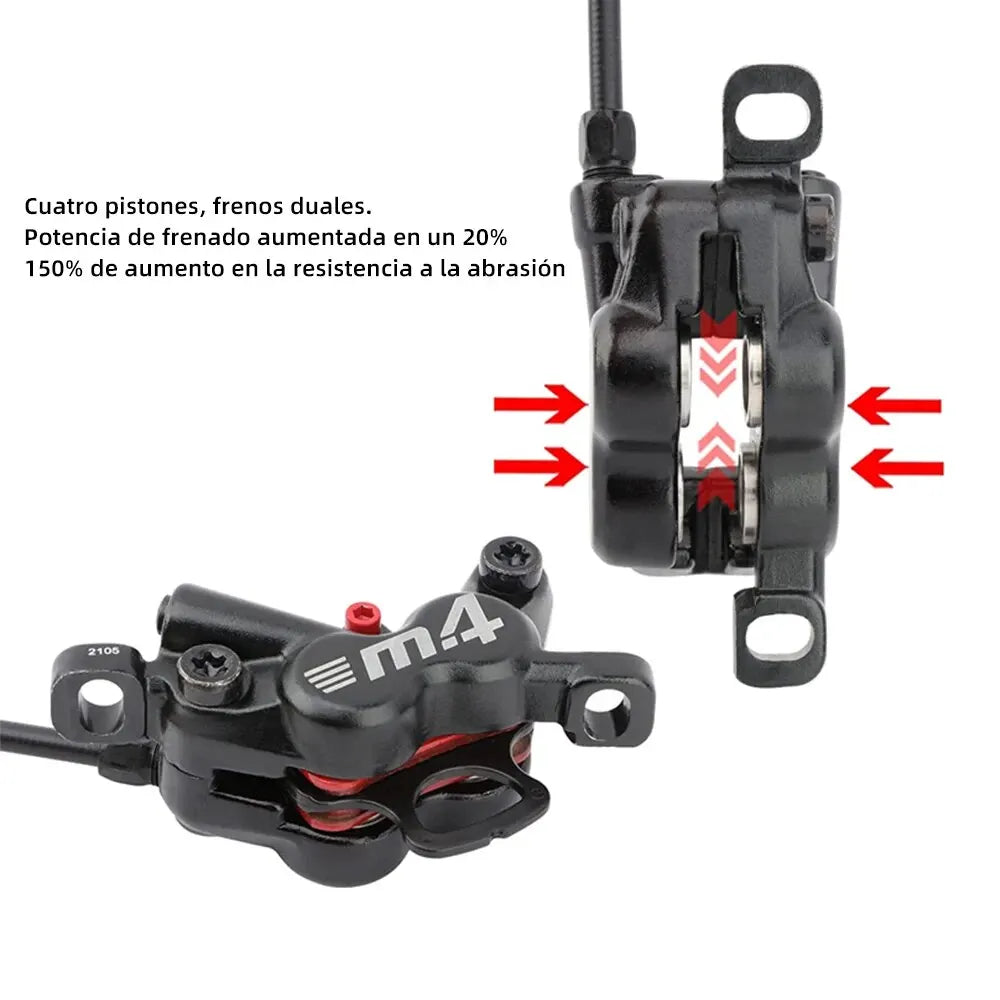 Silicone Protective Cover Hydraulic Disc Brake Set 4-Piston 800mm/1400mm MTB