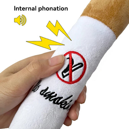 Plush Cigar Squeaky Dog Toy Funny Chew Molar Bite-Resistant Pet Toy Gift