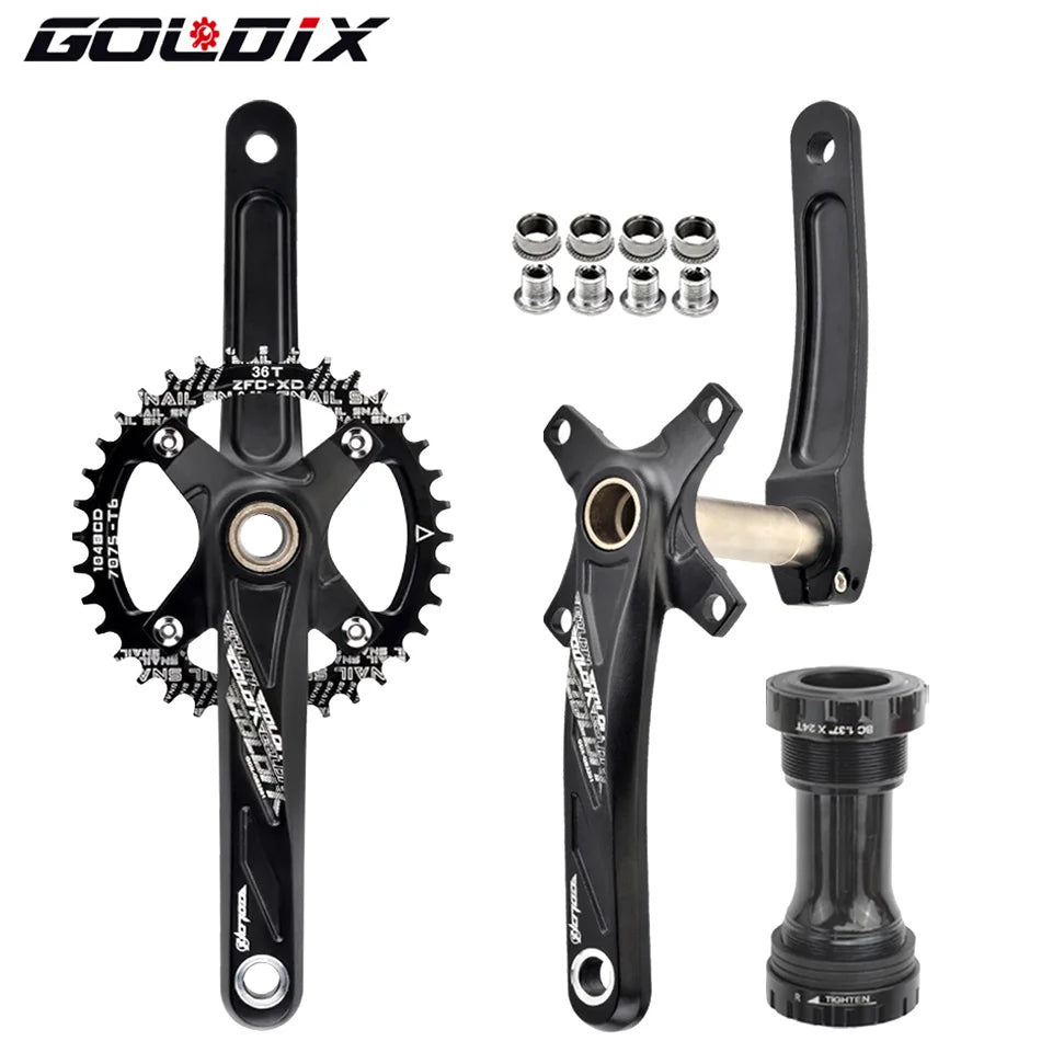 GOLDIX MTB Crankset 104BCD 170mm w/ 32T–38T Chainring & Bottom Bracket