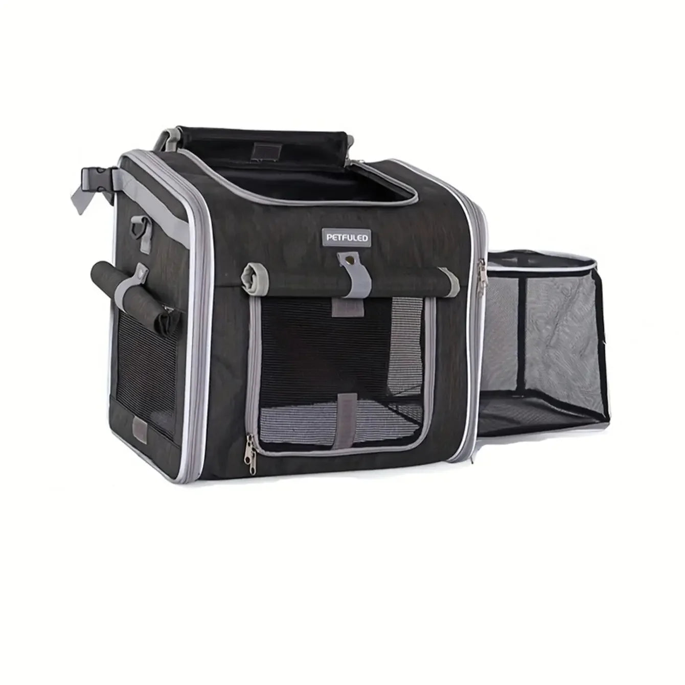 Dog Cat Bike Basket Expandable Pet Carrier Backpack 4-Door Foldable Bike Carrier