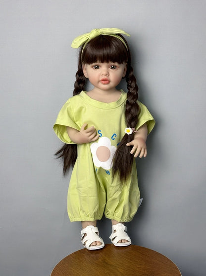 BZDOLL 55CM 22Inch Can Stand Reborn Baby Lifelike Girl Doll Full Soft Silicone Body Princess Toddler Bebe Birthday Gift-EXPROTAS