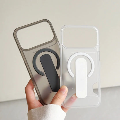 Matte Clear MagSafe Card Holder Case for iPhone 13-17 Pro Max Shockproof