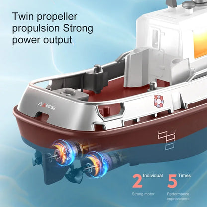 S820 1/72 RC Tugboat Mini Boat 2.4G Dual Motor LED Remote Control Toy