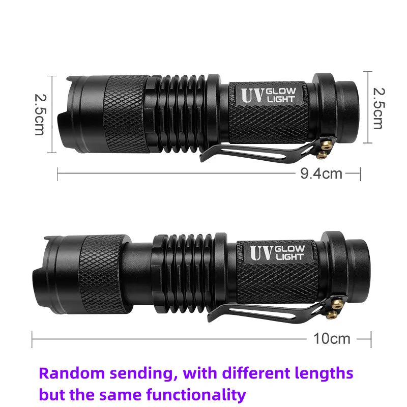 Squid Jig Hook UV Flashlight 395nm Fishing Lure Detection Light