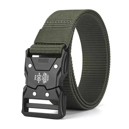 Men's Buckle Tactical Belt Red Ears Plastic Multifunctional Military Canvas
