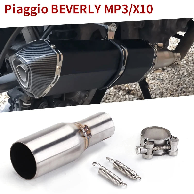 51mm Motorcycle Exhaust Middle Link Pipe Muffler Adapter Section Adjust Tube for Piaggio Beverly X10 MP3 125 250 300 250LT 300L-EXPROTAS