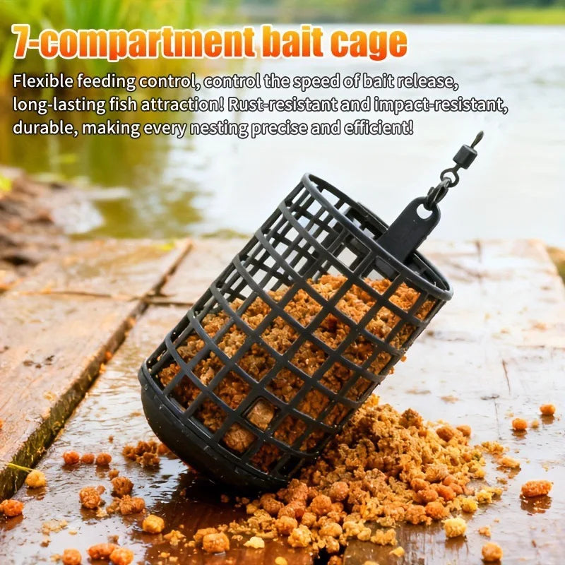 Iron Carp Bait Basket Set Detachable Bottom Dispenser Controlled Release Feeder