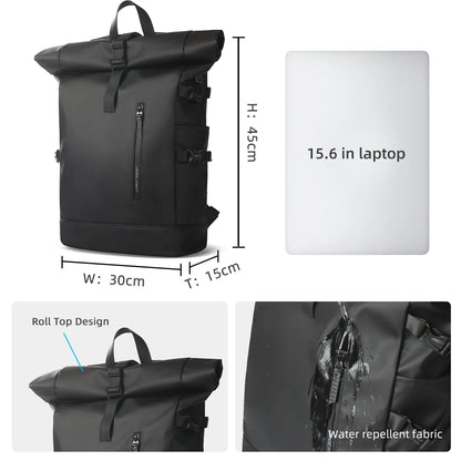 15.6" Laptop Bag Waterproof Expandable Travel Backpack USB Cycling Hiking Men