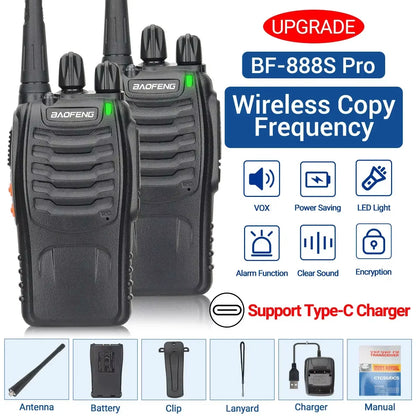 2x Walkie Talkie Baofeng BF-88E Long Range 400-470MHz Two Way Radio