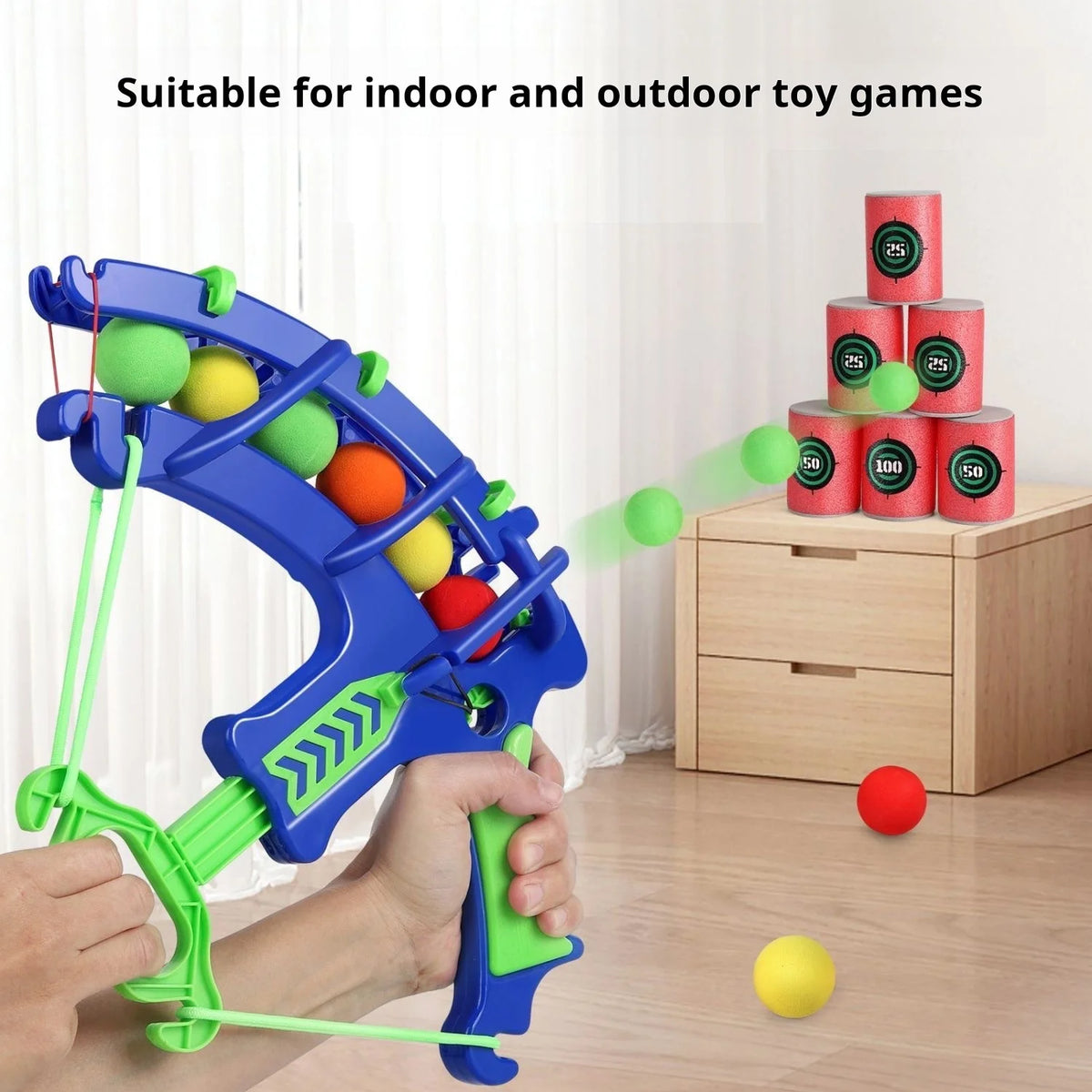 Kids Montessori Sticky Ball Dartboard Slingshot Target Educational Game