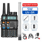 2PCS Baofeng Walkie Talkie UV-5R Dual Band Long Range 2200mAh Radio