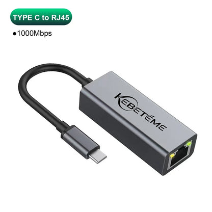 USB Ethernet Adapter 1000Mbps RJ45 Network Card for PC MacBook