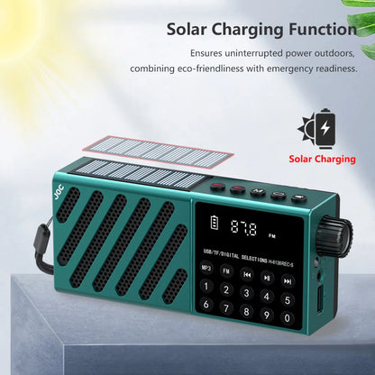 Rechargeable Bluetooth Speaker Portable Solar FM Radio USB Player Digital Music
