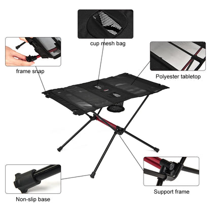Portable Folding Camping Table with Cup Holders Lightweight Outdoor Picnic