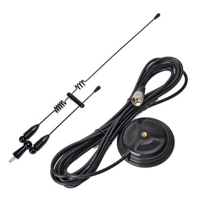 Dual Band Magnetic Antenna | 2m VHF/UHF Base Whip with RG58 Coax & Mount 13ft