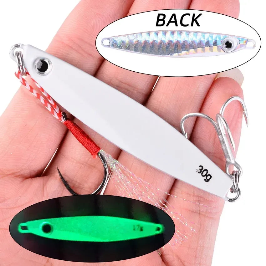 12pcs Pencil Bait Metal Casting Fixture 7/12/ 22/ 30/40/60g Shore Throwing Sea Bass Bait Sinking Artificial Bait Fishing Tackle