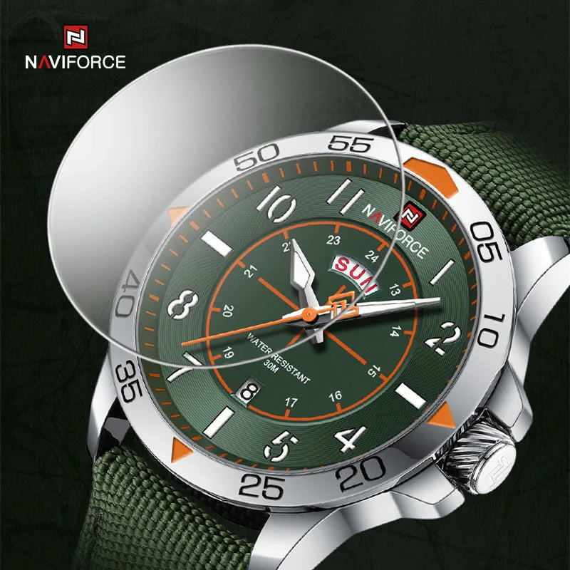 Top Brand NAVIFORCE Men's Watches Waterproof Luxury Business Casual Nylon Strap Quartz Wristwatch Luminous Relogio Masculino-EXPROTAS