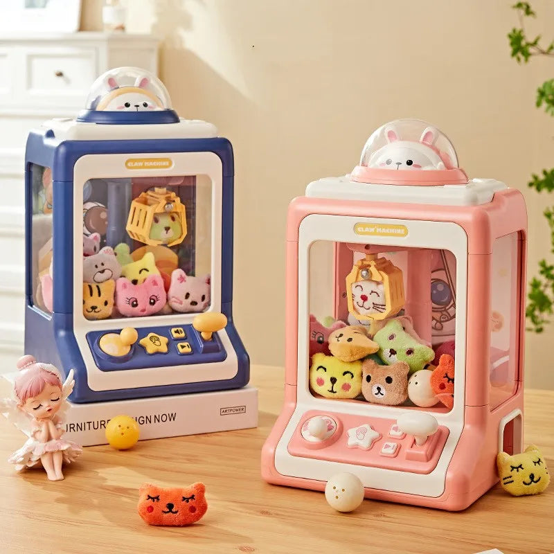 Automatic Doll Machine Toy for Kids Mini Cartoon Coin Operated Play Game Claw Crane Machines with Light Music Children Toy Gifts-EXPROTAS