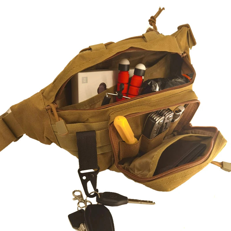 Waist Pack for Men Nylon Hiking Phone Pocket Outdoor Sport Molle Pack Hunting Climbing Camping Belt Bag