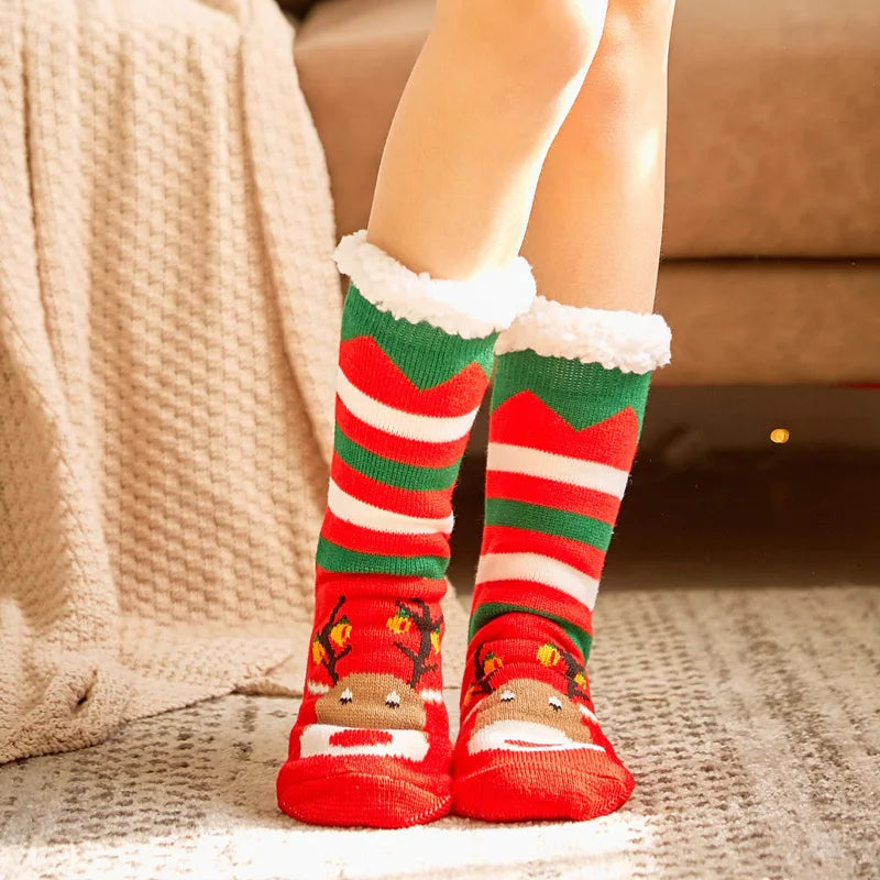 Winter Warm Fuzzy Fluffy Socks Non Slip Cozy Slipper Christmas Gift