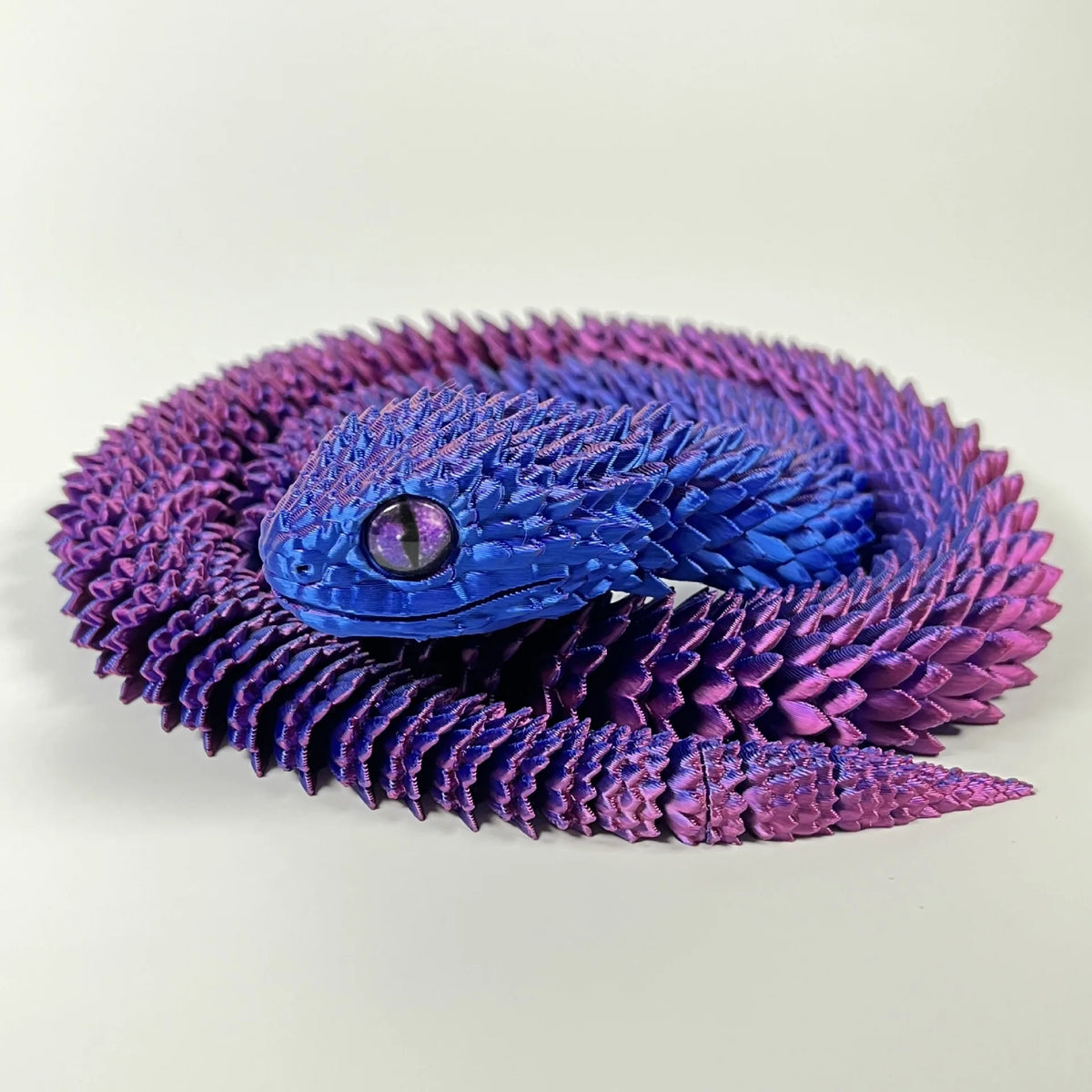 60cm 3D Printed Viper Decoration Glowing Movable Joint Animal Model Toy