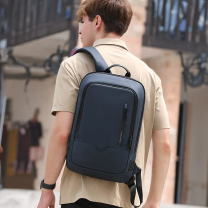 HK Slim Backpack For Men 15.6 Inch Laptop Bags Waterproof Minimalist Business Backpack With USB Charging Casual Travel Work Bag-EXPROTAS
