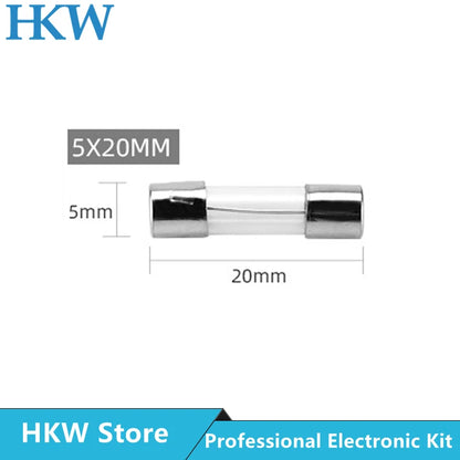 150Pcs Quick Blow Glass Tube Fuses Assorted 0.2A to 30A 5x20mm