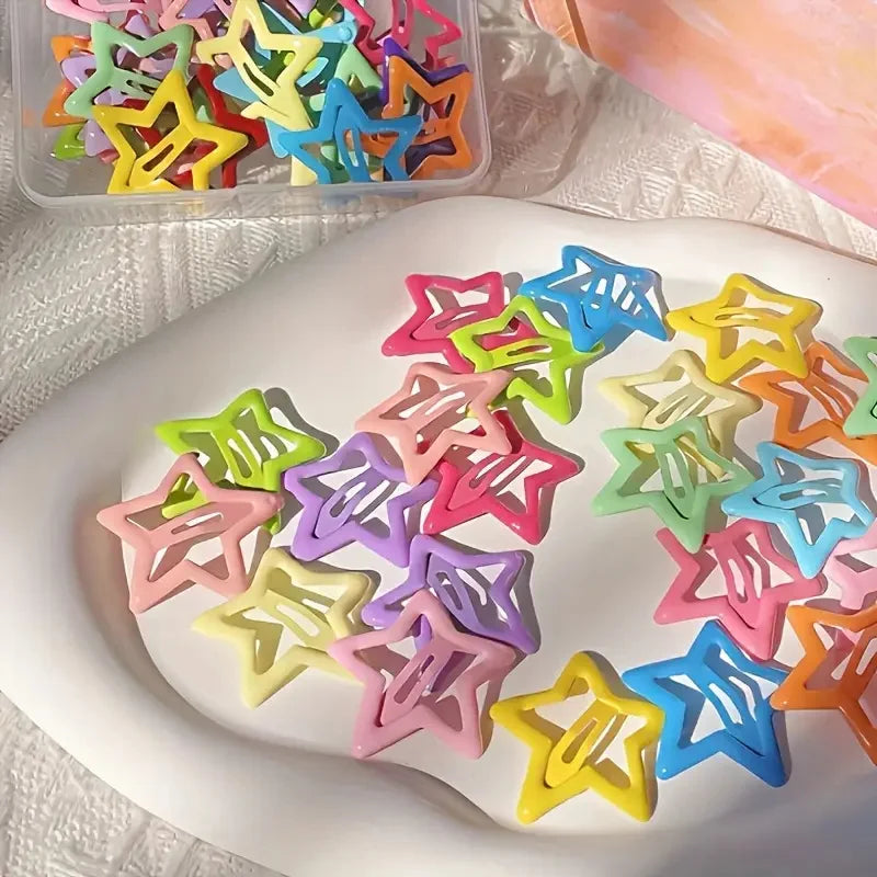 Alloy Hair Clips 20/50Pcs Star-Shaped Hollow-Out Elegant Retro Style Accessories