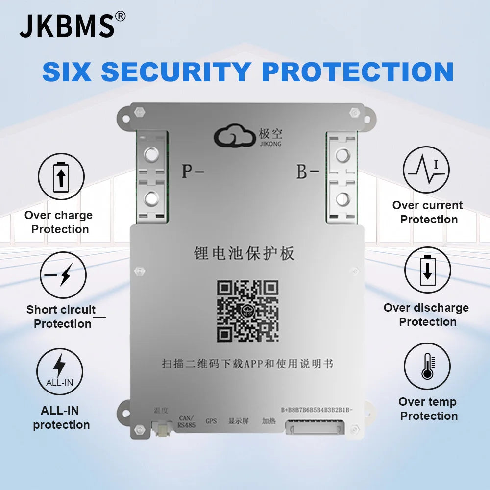 12V 24V Smart Battery BMS 2A Active Balance Rechargeable Li-ion JK