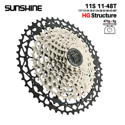 SUNSHINE Ultralight Carbon Steel Bicycle Cassette 9/10/11/12/13 Speed HG Sprocket MTB