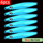 6pcs Long Casting Metal Jig, Sea Fishing Lure, Electroplated Hard Bait, Fishing Accessories Jigging Lure For Saltwater 10g-80g