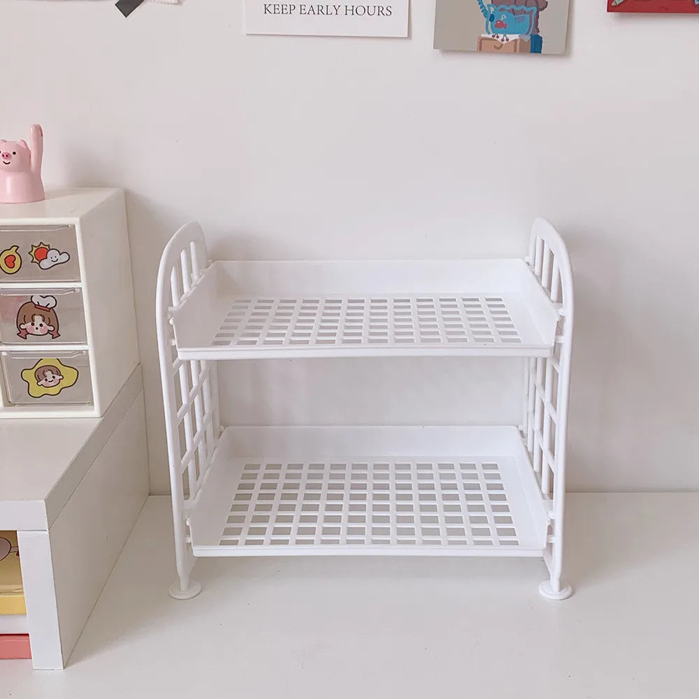 Desktop Stationery Rack Organizer Multi-Functional Plastic Shelf Makeup Holder