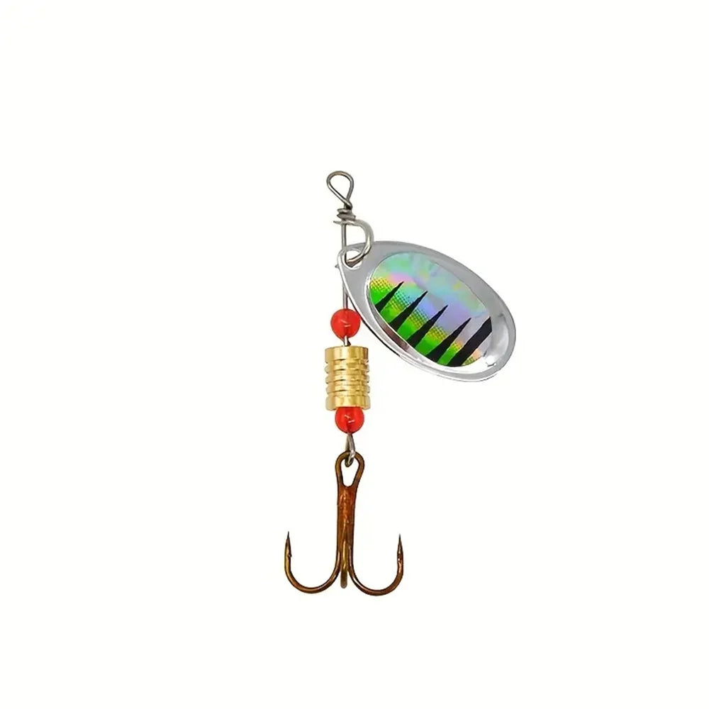 10pcs Treble Hook Spinner Lure Metal Bait Fishing Tackle for Bass