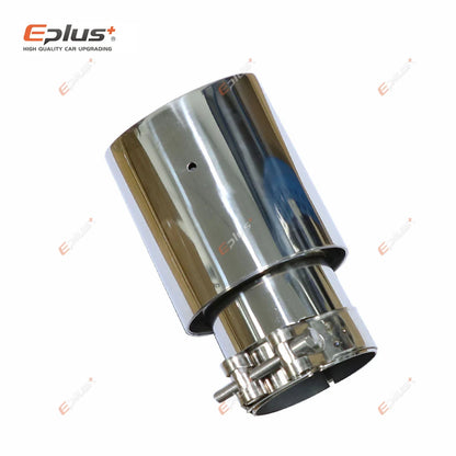Car Stainless Steel Silver Muffler Tip Universal Exhaust Pipe Mufflers bilayer Nozzle bilayer Decoration Bevel End-EXPROTAS